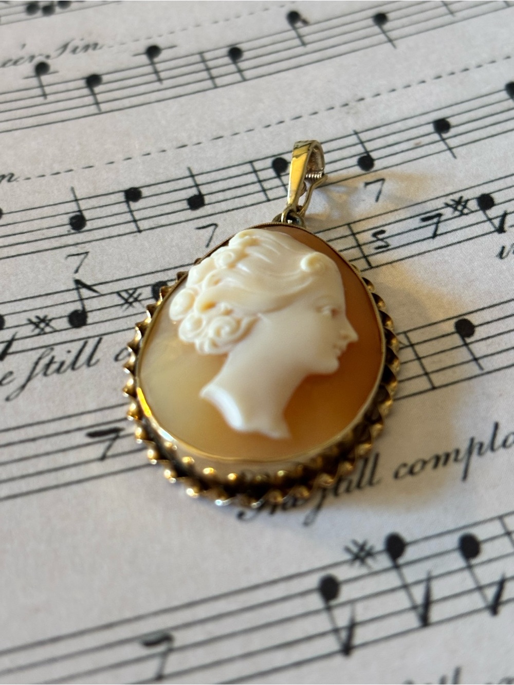 Gorgeous 14K Carved Shell Cameo - EUC